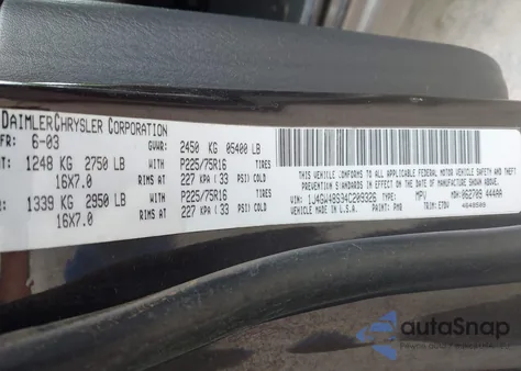 2004 Jeep Grand Cherokee Laredo from USA, damaged, VIN 1J4GW48S94C209326